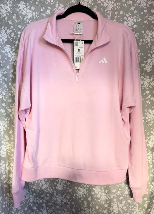 Adidas Tops - Adidas Women's W SL FT QZ Pink Quarter Zip Pullover Size M